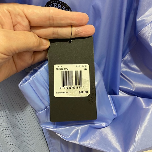 Converse Big Girls Periwinkle Full Zip Rain Jacket - XL - Picture 5 of 7